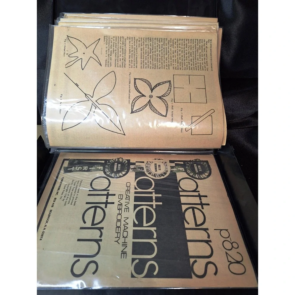 Vintage Tower Press Blue Ribbon Patterns Quilting Embroidery Booklets Binder 70s